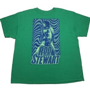 Rod Stewart Shirt‎ Mens XXL Green 2022 North American Tour Graphic Tee 2XL